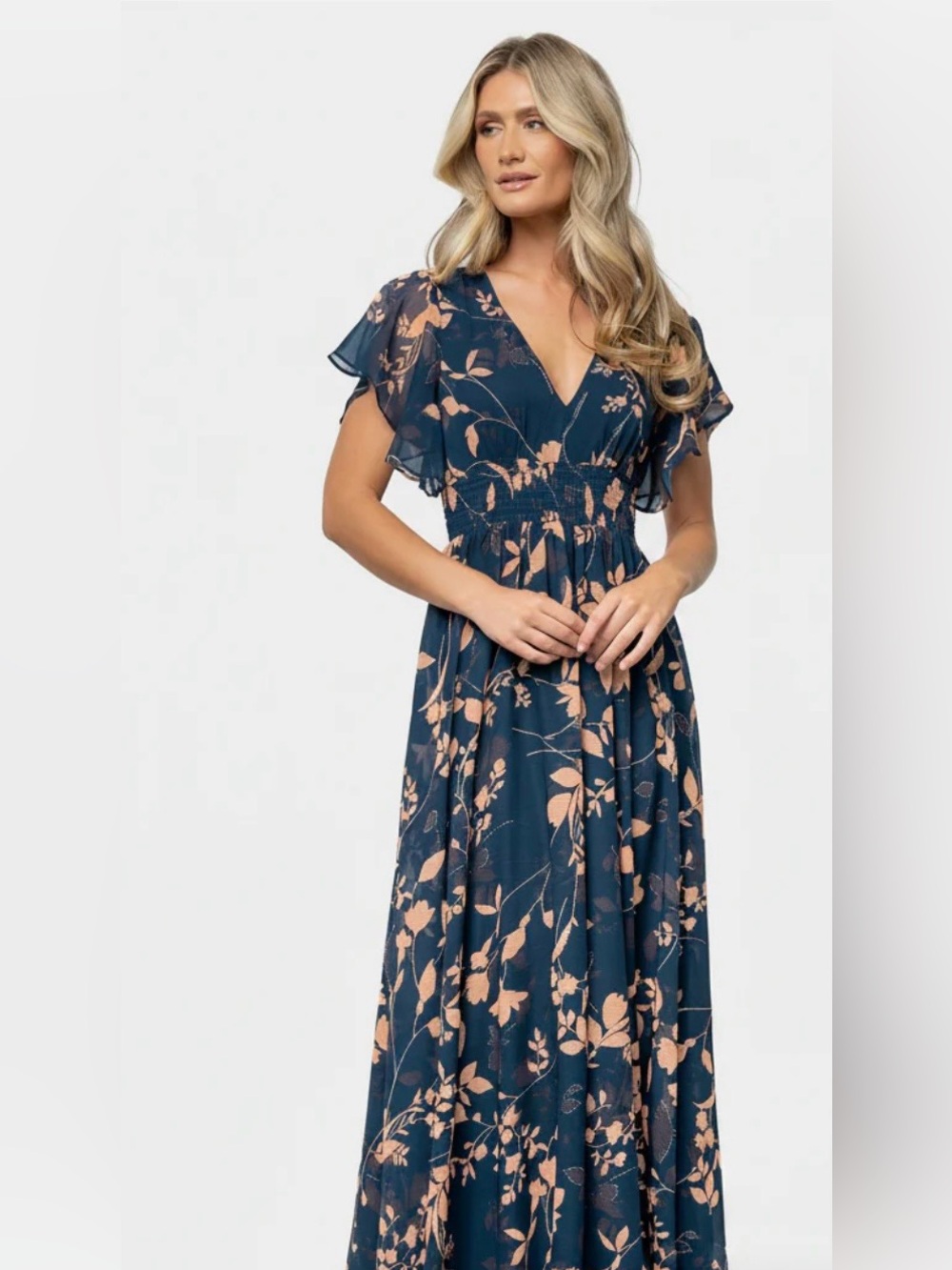 NWT Baltic Born Lynlee Metallic Maxi Dress in Topaz - XL